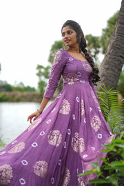 Violet Jacquard Silk Maxi Dress