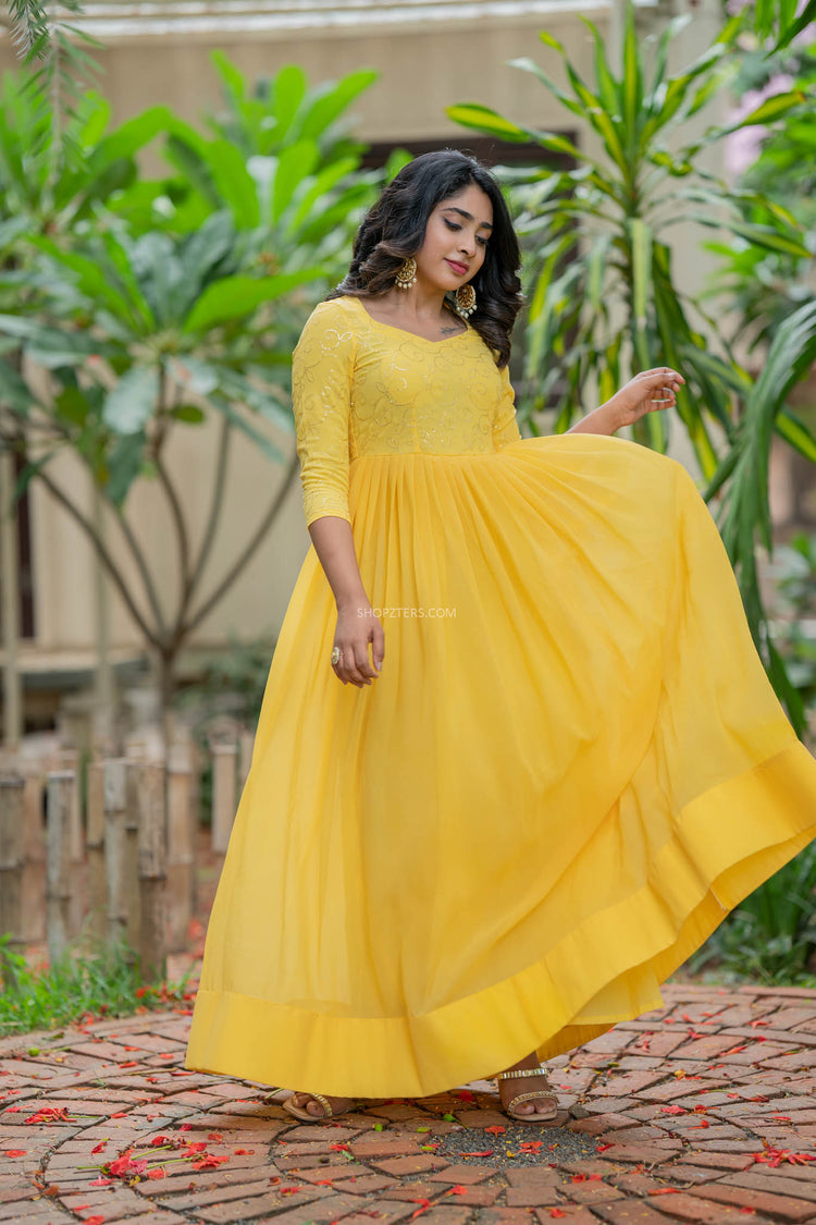 Sunshine Yellow Georgette Dress