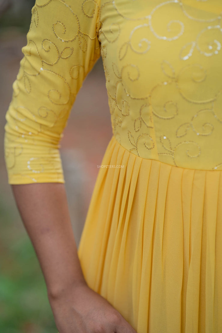 Sunshine Yellow Georgette Dress