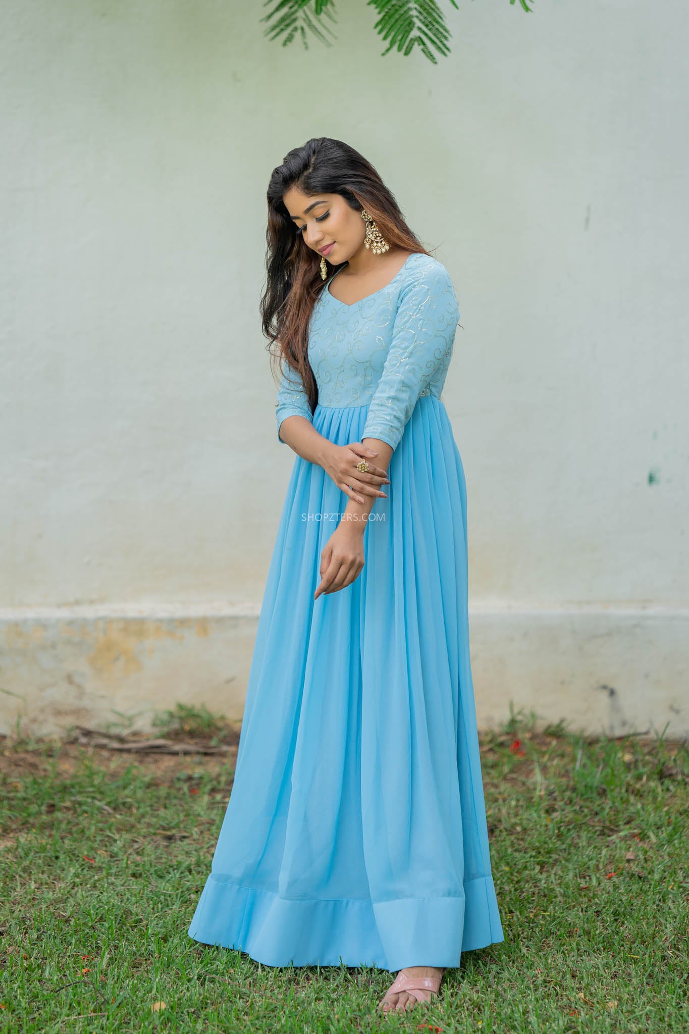Dusty Blue Georgette Dress
