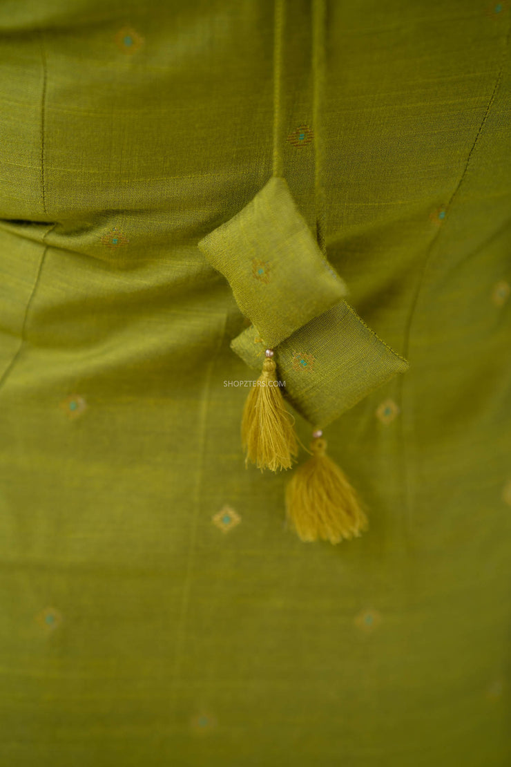 Citron Green Dupion Silk Kurta Set