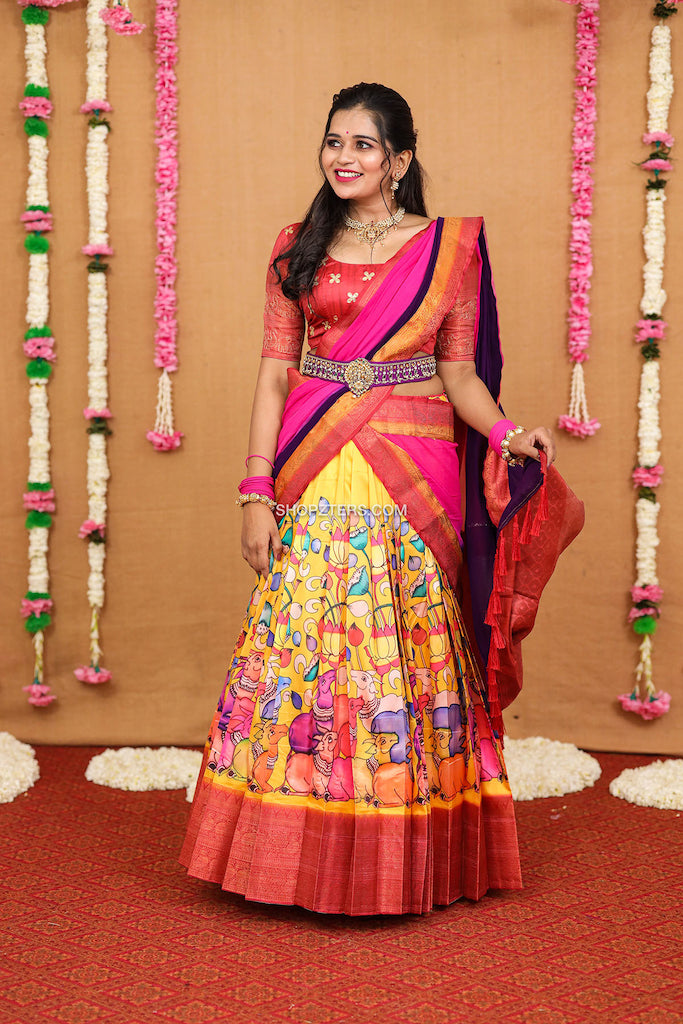Buy Patola ikkat Half Saree at Rs. 3749 online from Bullionknot All  Collection : BK385N