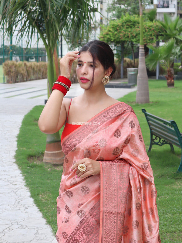 Banarasi Silk Saree With Woven Motifs