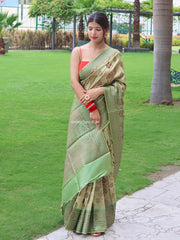 Banarasi Silk Saree With Woven Motifs