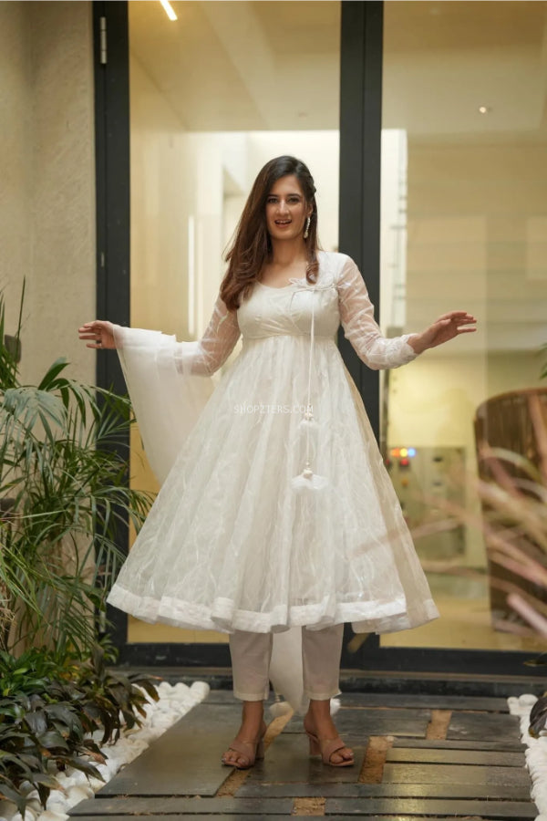 Organza Tabby silk GOWN SALWAR KAMEEZ SUIT PARTY WEAR PAKISTANI INDIAN  WEDDING | eBay