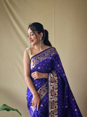 Soft Silk Saree With Floral Border