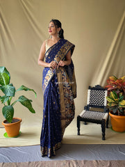 Soft Silk Saree With Floral Border