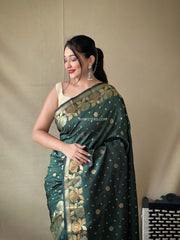 Soft Silk Saree With Floral Border