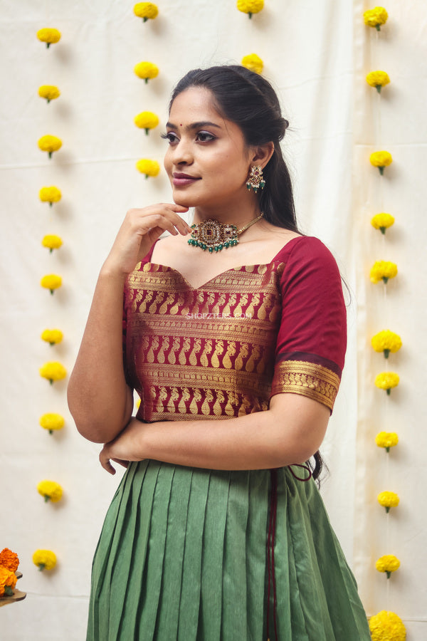 green skirt and yellow top