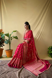 Cotton Saree With Copper Woven Motif