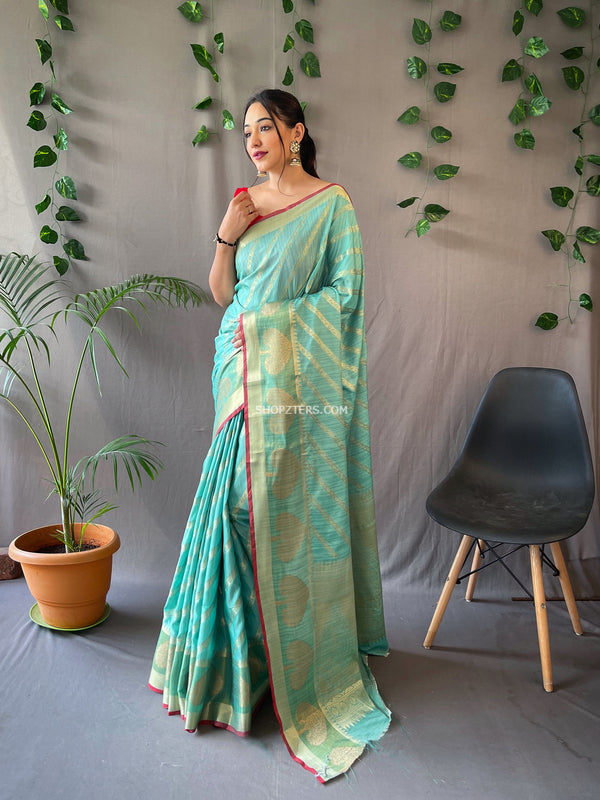 Gold Leheriya Weaves Cotton Sarees
