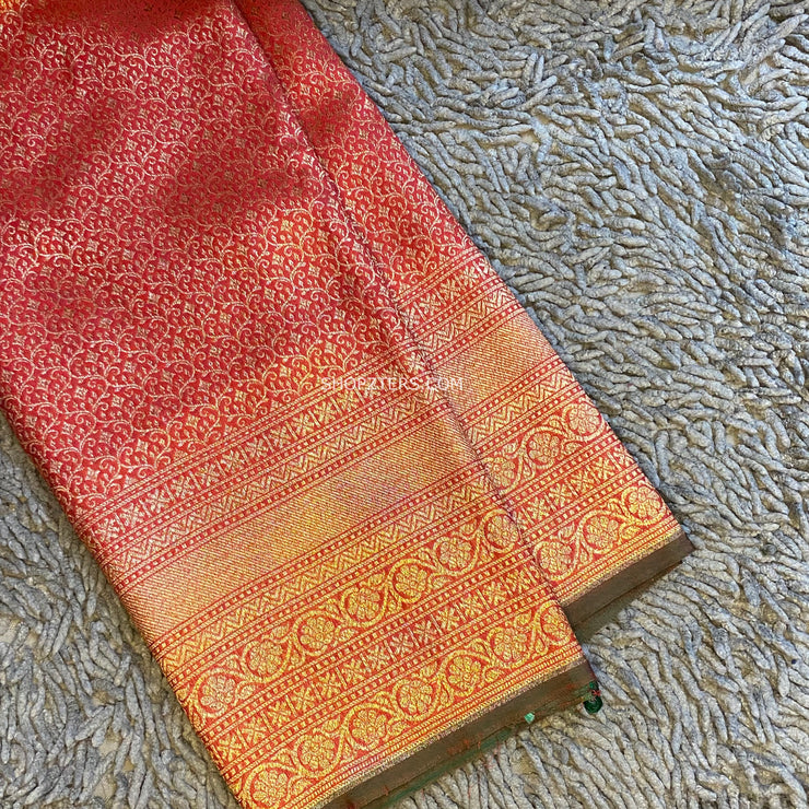 Red Banarasi Katan Soft Silk Saree