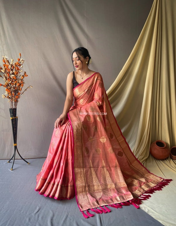 Cotton Sarees With Gold Zari Woven Motifs