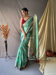 Cotton Sarees With Gold Zari Woven Motifs