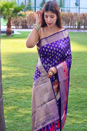 Banarasi Soft Silk Saree With Floral Motifs