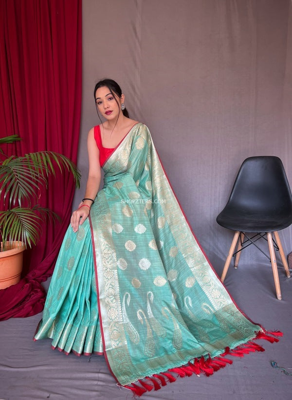 Cotton Silk Woven Saree