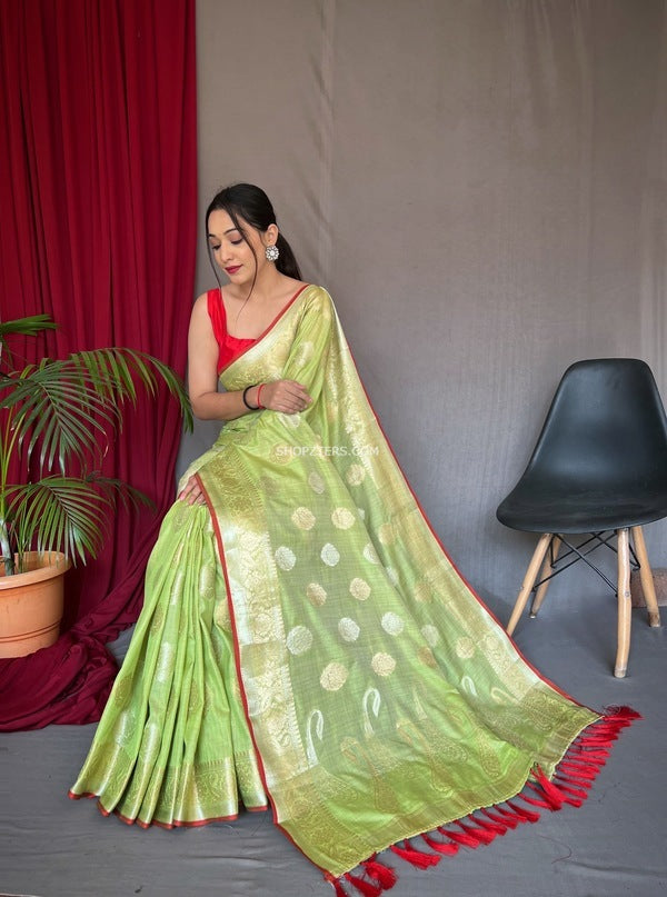 Cotton Silk Woven Saree