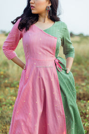 Taffy Pink and Sea Green Wrap Dress