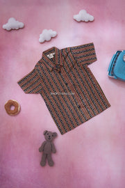 Brown and Black Cotton Shirt