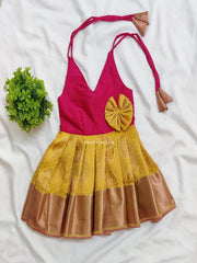 Pink And Yellow Baby Frock