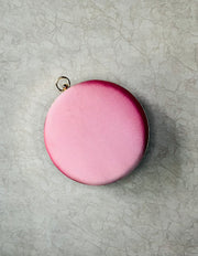 Pink Embroidered Round Clutch