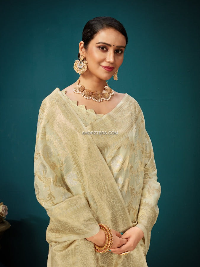 Linen Silk Woven Saree