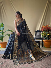 Soft Silk Saree With Floral Border