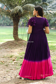 Purple and Pink Georgette Dress