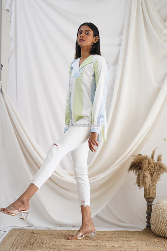 Cotton Multicolor Stripes Shirt