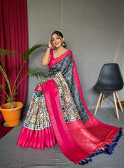 Pure Soft Silk Kalamkari Printed Saree