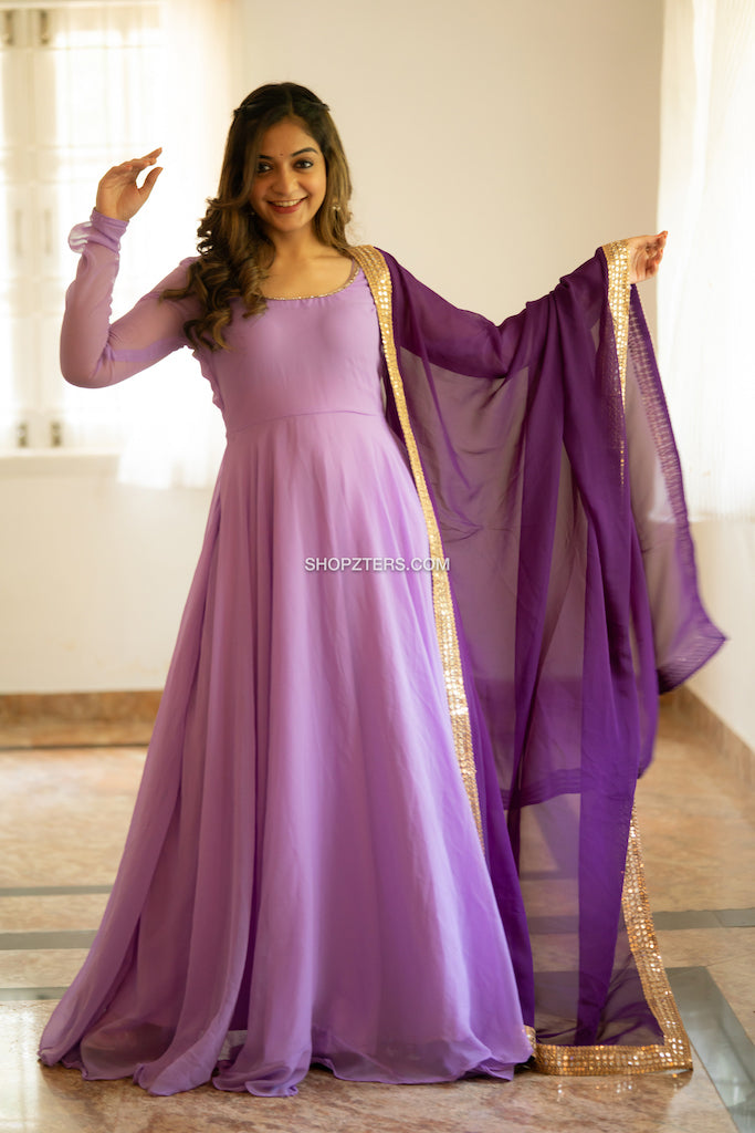 Party Wear Purple Silk Gown Style Suit SUMA57328
