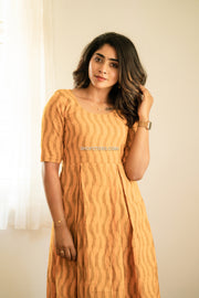 Yellow Ikkat Midi Dress