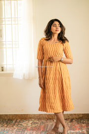 Yellow Ikkat Midi Dress