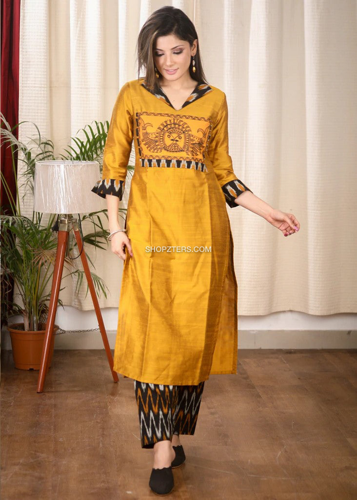 Assorted Madhubani Katan Silk Suit at Best Price in Bhagalpur | Victoria  Taj Handloom